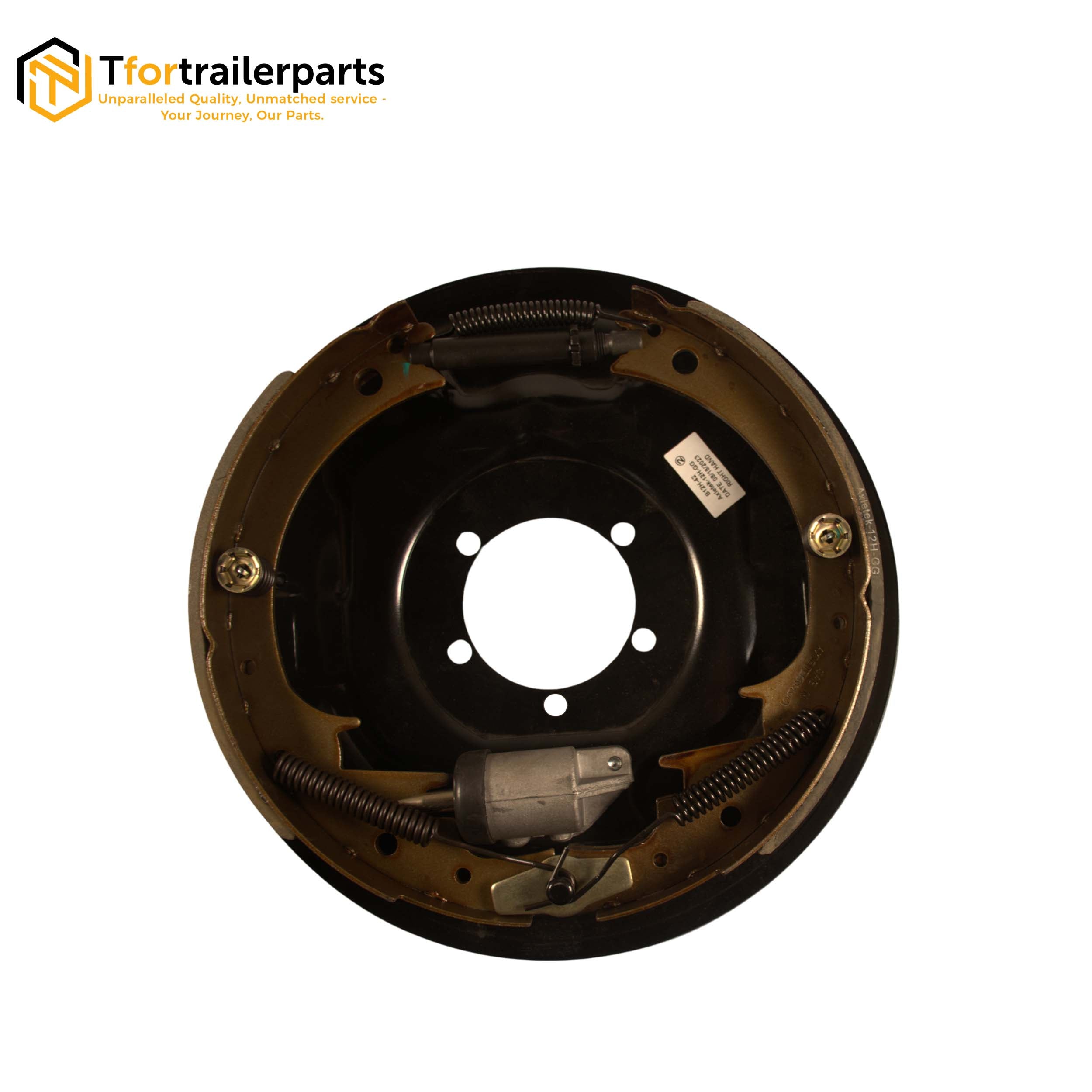 12 inch hydraulic backing plate left side trailer brake assembly