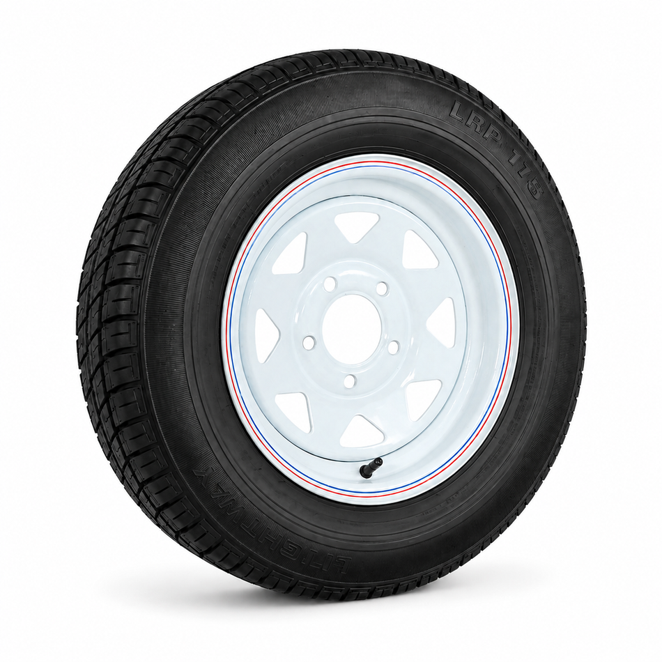 13x4.5" HT White Sunraysia Rim with 165R13LT Tyre (CTA-060408)