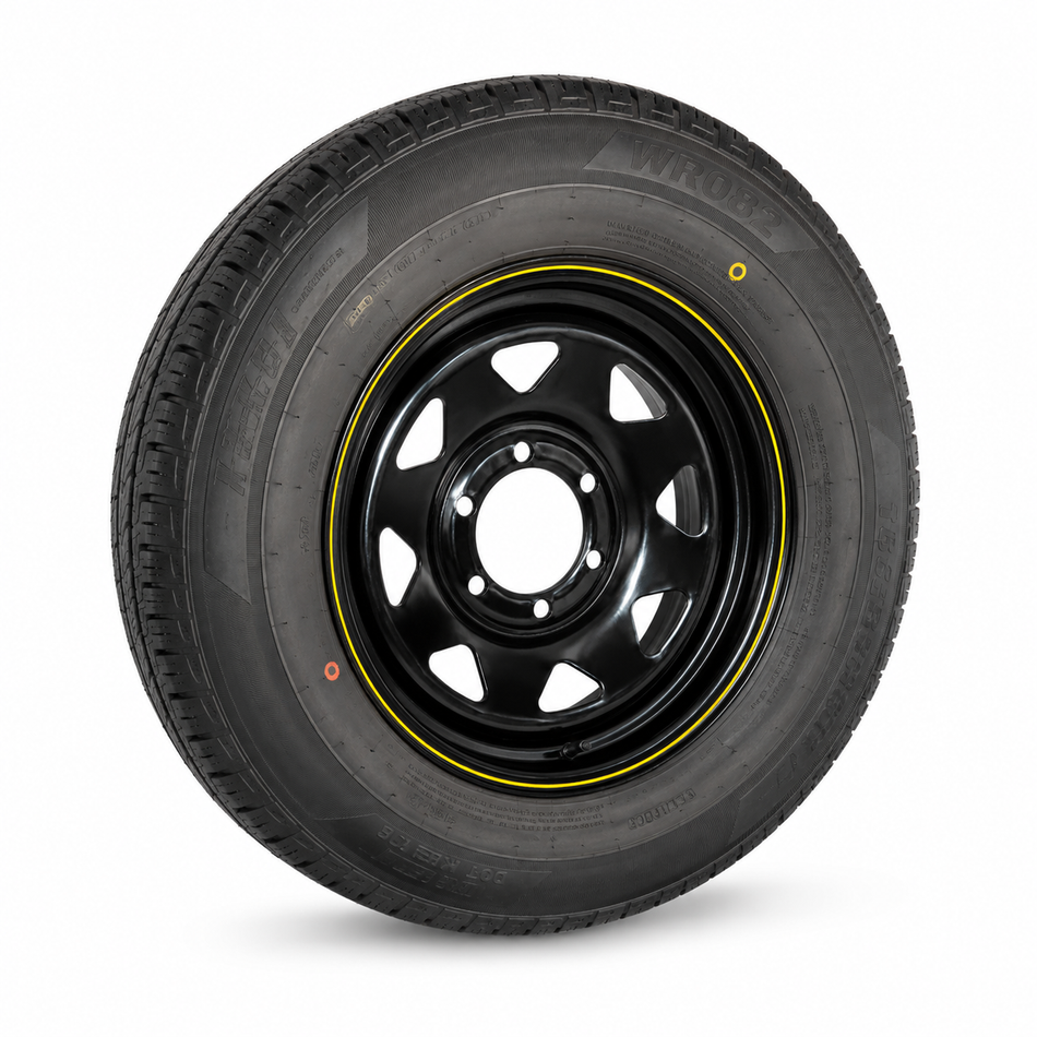 14x6" Ford Black Sunraysia Rim with Tyre 185R14LT (CTA-060408)