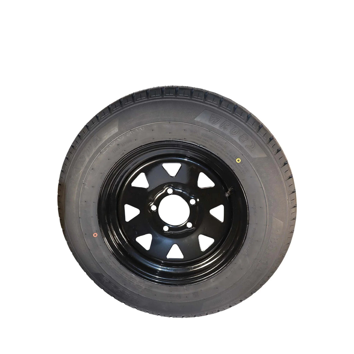 14x6" Ford Black Sunraysia Rim with Tyre 185R14LT (CTA-060408) back view of the trailer wheel
