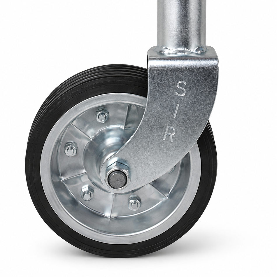 Jockey Wheel 8" Side Wind Zinc (Removable C Clamp)