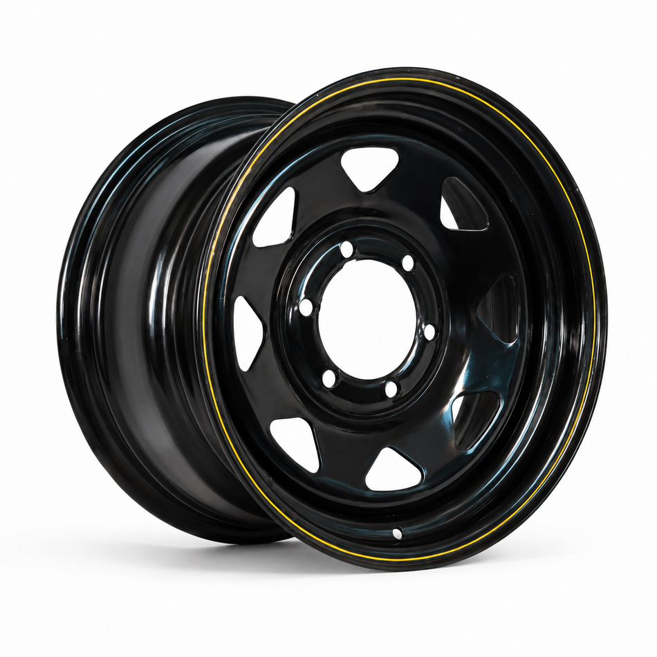 16x7" Black Sunraysia Trailer Rim, 6 Stud Landcruiser Pattern