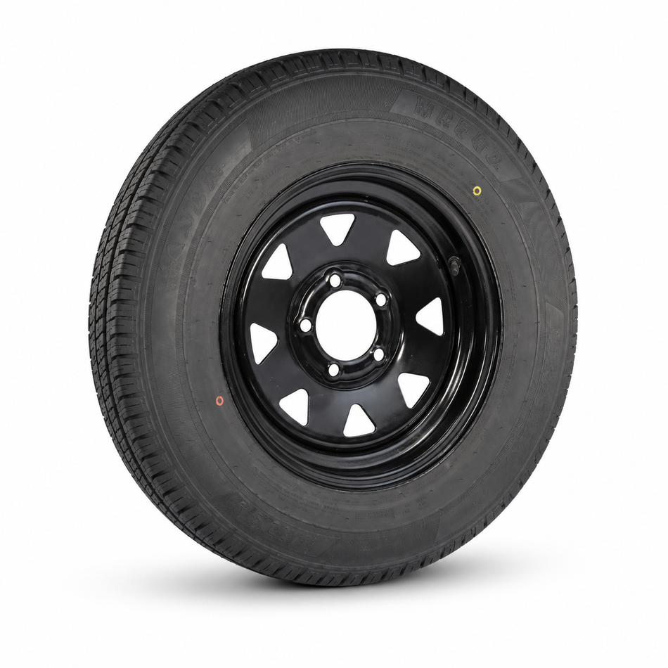14x6" HQ Black Sunraysia Rim with Tyre 185R14LT (CTA-060408)