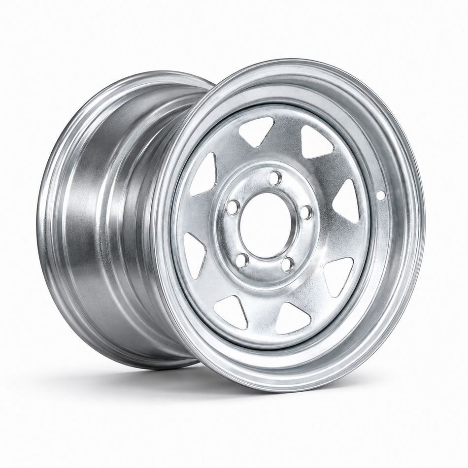 13x4.5" Galvanised Sunraysia Trailer Rim, 5 Stud Holden (HT) Pattern