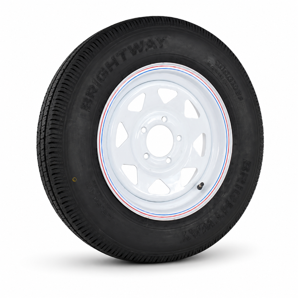 14x6" HQ White Sunraysia Rim with Tyre 185R14LT (CTA-060408)