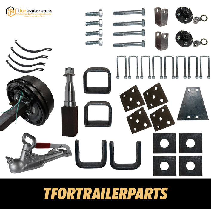 Diy Tandem Axle trailer Kit 2000 Kg rated Solid beam axles (Electric Drum Brakes)