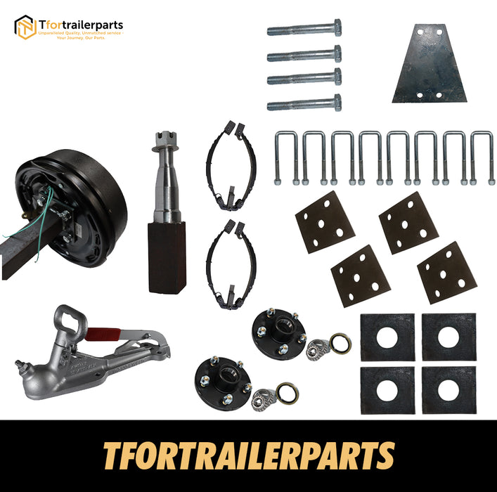 Diy Tandem Axle trailer Kit 2000 Kg rated Solid beam axles (Electric Drum Brakes) (Rocker suspension)