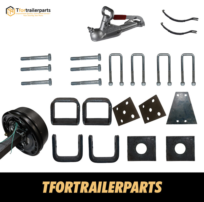 Diy Single Axle trailer kit 1400 Kg rated Solid beam axles (Electric Drum Brakes)