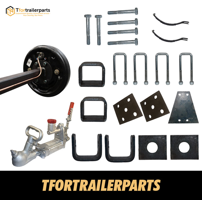 Diy Single Axle trailer kit 1400 Kg rated Solid beam axles (Hydraulic Drum Brakes)