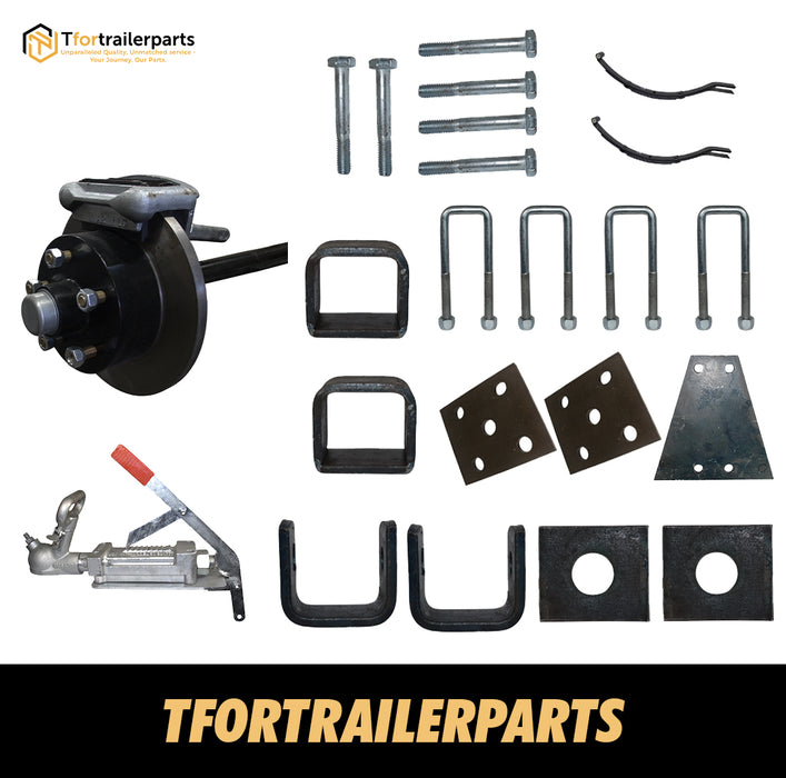 Diy Single Axle trailer kit 1400 Kg rated Solid beam axles (Mechanical Disc Brakes)